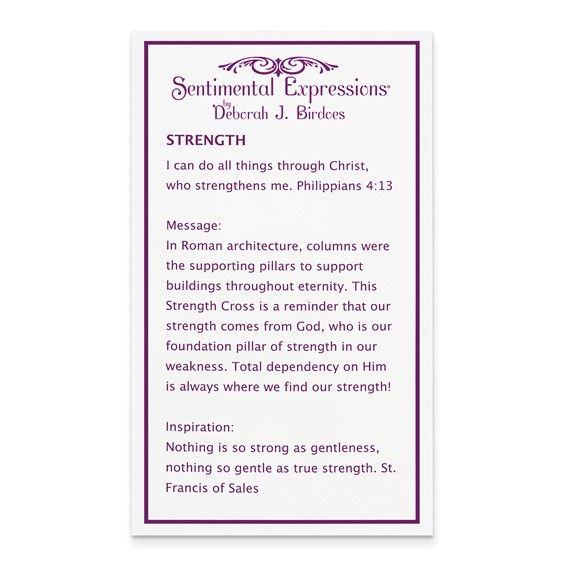 Sentimental Expressions Sterling Silver Polished Strength Cross Necklace