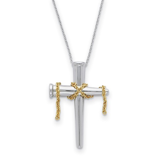 Sterling Silver & Gold-plated It Is Finished Necklace, 18"