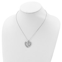 Sentimental Expressions Sterling Silver Rhodium-plated CZ Forever Grateful Necklace, 18" view 5