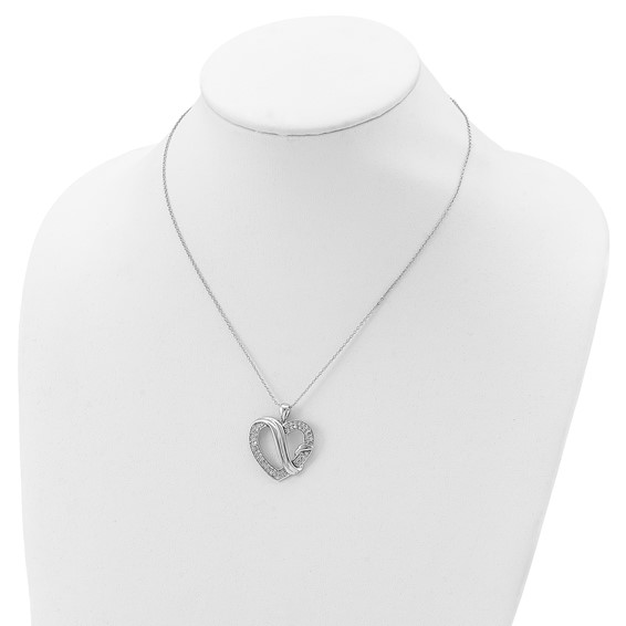 Sentimental Expressions Sterling Silver Rhodium-plated CZ Forever Grateful 18in Necklace