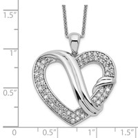 Sentimental Expressions Sterling Silver Rhodium-plated CZ Forever Grateful Necklace, 18" view 3