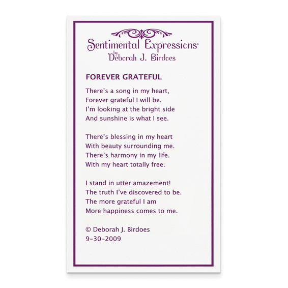 Sentimental Expressions Sterling Silver Rhodium-plated CZ Forever Grateful 18in Necklace