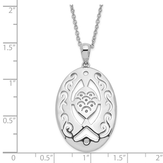 Sentimental Expressions Sterling Silver Polished & Antiqued Praying & Believing With You Necklace