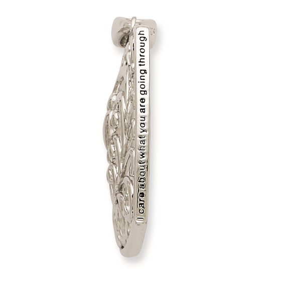 "Sentimental Expressions Sterling Silver Rhodium-plated I Care About What You Are Going Through 18"" Necklace"