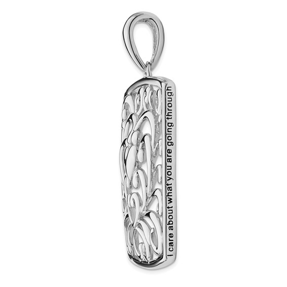 "Sentimental Expressions Sterling Silver Rhodium-plated I Care About What You Are Going Through 18"" Necklace"
