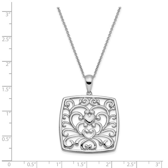 "Sentimental Expressions Sterling Silver Rhodium-plated I Care About What You Are Going Through 18"" Necklace"