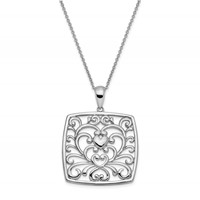 Sentimental Expressions Sterling Silver Rhodium-plated I Care About What You Are Going Through 18 Necklace view 1