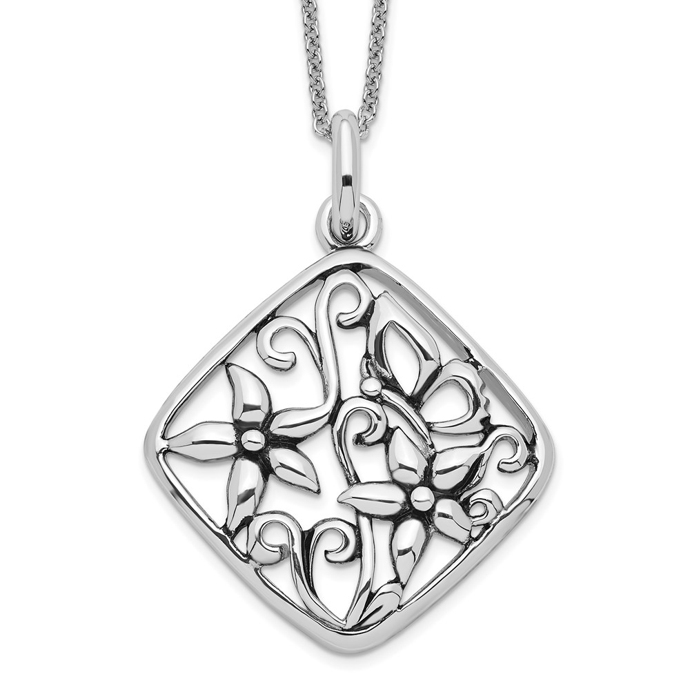 Sterling Silver Antiqued I Appreciate You Mom 18in Necklace