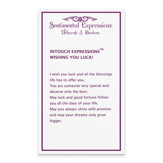 Sterling Silver Antiqued Wishing You Luck 18in Necklace