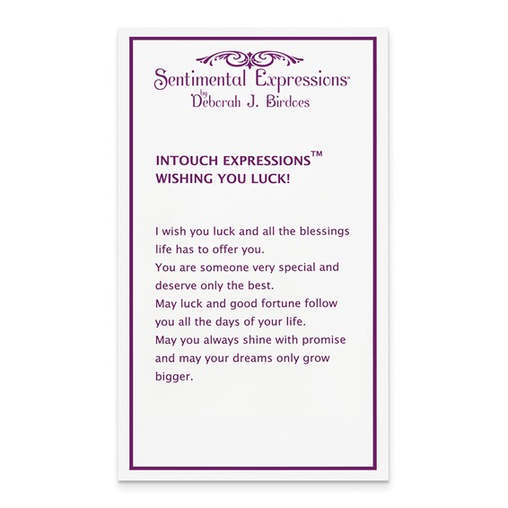 Sterling Silver Antiqued Wishing You Luck 18in Necklace