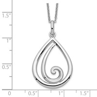 Sentimental Expressions Sterling Silver Rhodium-plated Remember Me Always Necklace - 18in view 3