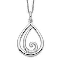Sentimental Expressions Sterling Silver Rhodium-plated Remember Me Always Necklace - 18in view 1