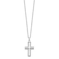 Sentimental Expressions Sterling Silver Rhodium-plated Antiqued Cross Ash Holder Necklace, 18" view 3
