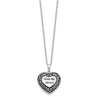 Sentimental Expressions Sterling Silver Rhodium-plated Necklace with Me Always Ash Holder, 18" view 2