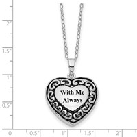 Sentimental Expressions Sterling Silver Rhodium-plated Necklace with Me Always Ash Holder, 18" view 4