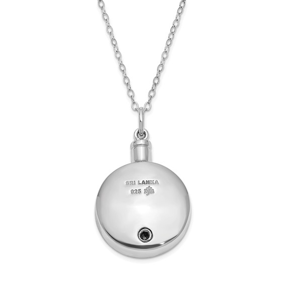 Sentimental Expressions Sterling Silver Rhodium-plated Antiqued Paw Ash Holder 18 Inch Necklace
