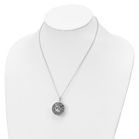Sentimental Expressions Sterling Silver Rhodium-plated Antiqued Paw Ash Holder Necklace, 18" view 3