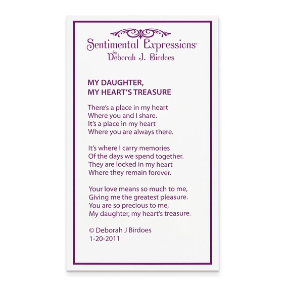 "Sentimental Expressions Sterling Silver Rhodium-plated CZ My Daughter, My Heart's Treasure 18in Necklace"