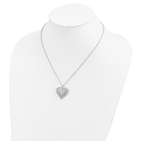Sentimental Expressions Sterling Silver Rhodium-plated Antiqued CZ to My Daughter Heart Necklace, 18" view 3