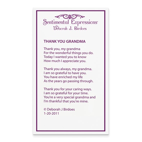 Sentimental Expressions Sterling Silver Rhodium-plated Antiqued CZ Thank You Grandma 18in Hearts Necklace