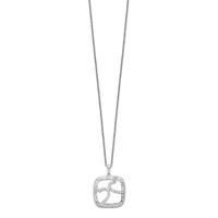 Sentimental Expressions Sterling Silver Rhodium-plated Antiqued CZ Sisters by Chance Hearts Necklace, 18" view 2