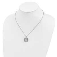 Sentimental Expressions Sterling Silver Rhodium-plated Antiqued CZ Sisters by Chance Hearts Necklace, 18" view 5