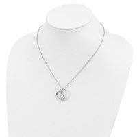 Sentimental Expressions Sterling Silver Rhodium-plated CZ My Special Niece Flower in Heart Necklace, 18" view 5