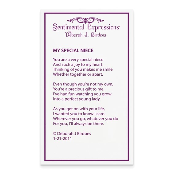 Sentimental Expressions Sterling Silver Rhodium-plated CZ My Special Niece 18in Flower in Heart Necklace