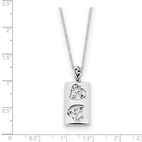Sterling Silver Antiqued Girlfriends Two Necklace, 18" view 2