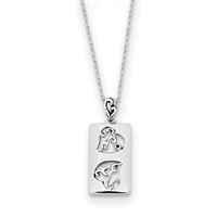 Sterling Silver Antiqued Girlfriends Two Necklace, 18" view 1