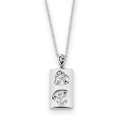 Sterling Silver Antiqued Girlfriends Two Necklace, 18"