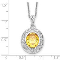 Sentimental Expressions Sterling Silver CZ Old Friends Are Golden Necklace, 18" view 3