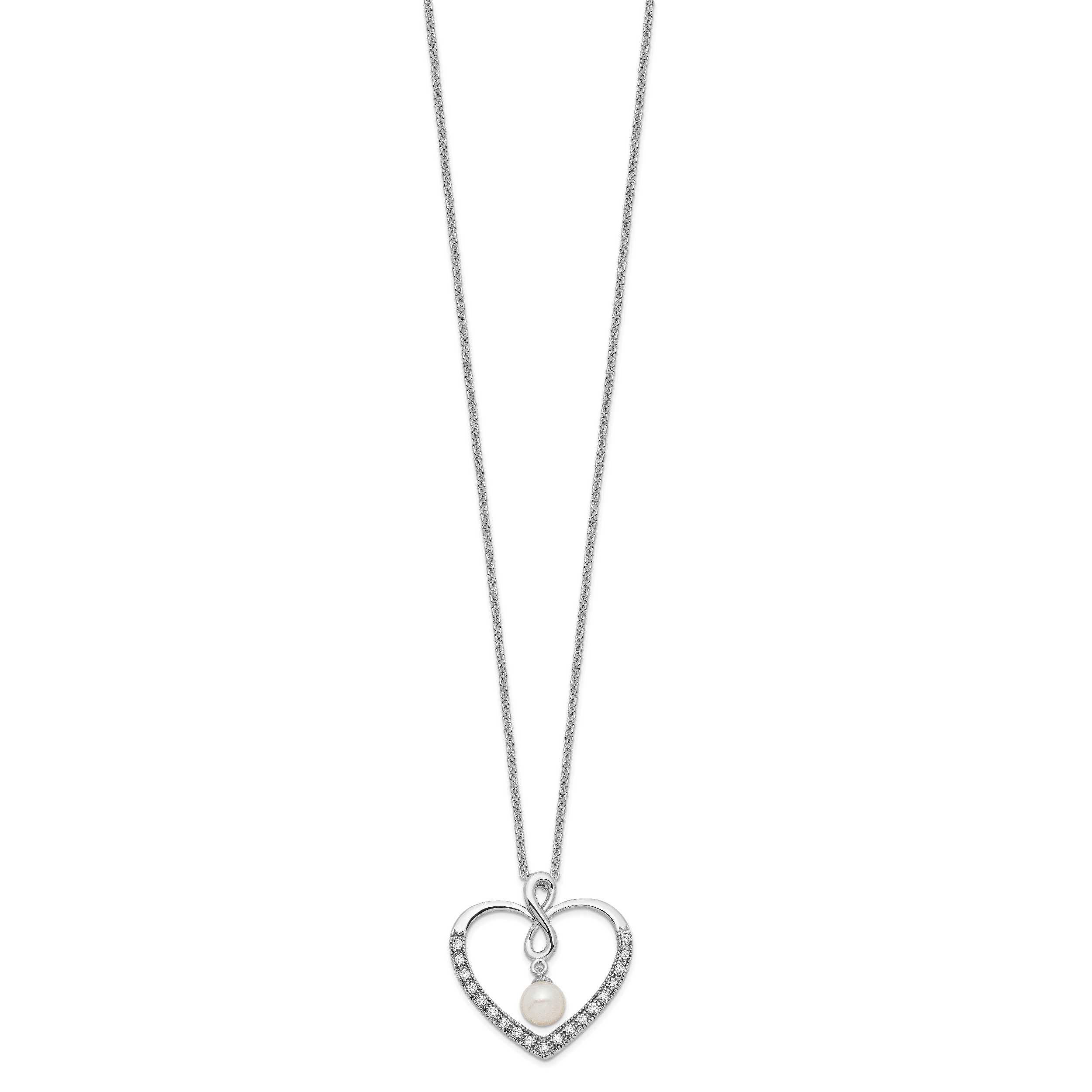 Sentimental Expressions Silver CZ and FW Cultured Pearl My Friend