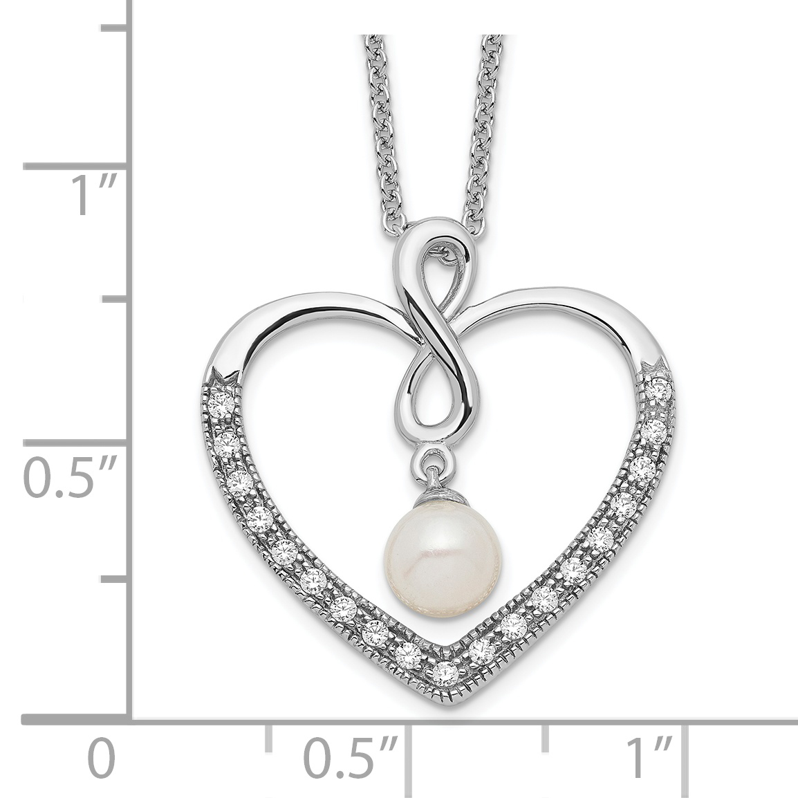 Sentimental Expressions Silver CZ and FW Cultured Pearl My Friend