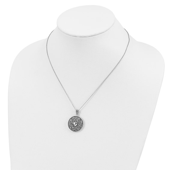 "Sentimental Expressions Sterling Silver Rhodium-plated A Friend For All Seasons 18"" Fleur de lis Necklace"
