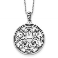 Sentimental Expressions Sterling Silver Rhodium-plated a Friend for All Seasons 18 Fleur De Lis Necklace view 1