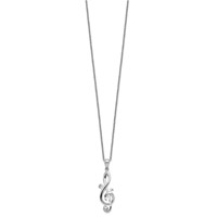 Sentimental Expressions Sterling Silver Rhodium-plated Love Note Necklace, 18" view 2