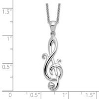 Sentimental Expressions Sterling Silver Rhodium-plated Love Note Necklace, 18" view 3