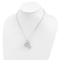 Sentimental Expressions Sterling Silver Rhodium-plated Lucky As Can Be Necklace, 18" view 5