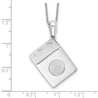 Sentimental Expressions Sterling Silver Rhodium-plated Lucky As Can Be Necklace, 18" view 3