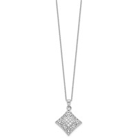 Sentimental Expressions Sterling Silver Rhodium-plated CZ I Love You All Year Long Necklace, 18" view 2