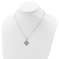Sentimental Expressions Sterling Silver Rhodium-plated CZ I Love You All Year Long Necklace, 18" view 5