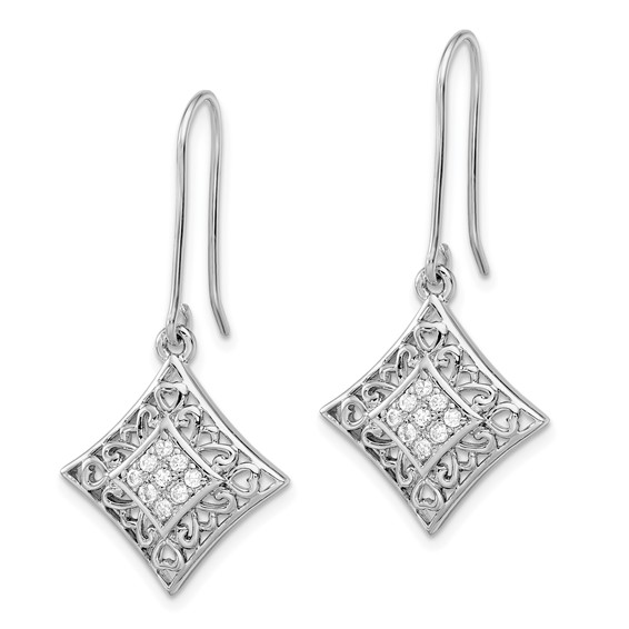 Sentimental Expressions Sterling Silver Rhodium-plated CZ I Love You All Year Long Earrings