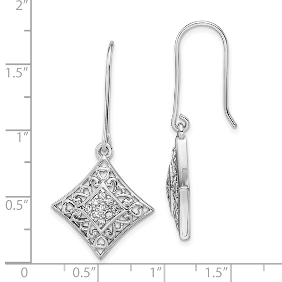 Sentimental Expressions Sterling Silver Rhodium-plated CZ I Love You All Year Long Earrings