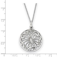 Sterling Silver CZ Miracles Butterfly Necklace - 18in view 2