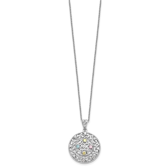 Sentimental Expressions Sterling Silver Rhodium-plated CZ Bliss 18in Necklace