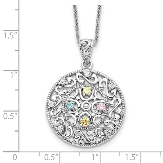 Sentimental Expressions Sterling Silver Rhodium-plated CZ Bliss 18in Necklace