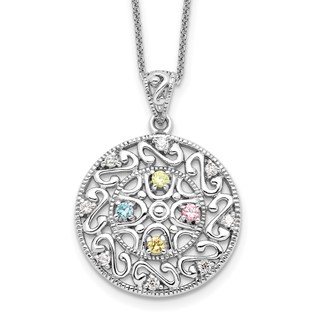 Sentimental Expressions Sterling Silver Rhodium-plated CZ Bliss 18in Necklace