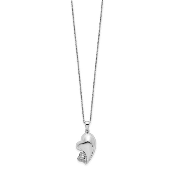 Sentimental Expressions Sterling Silver Rhodium-plated CZ My Beloved Friend 18in Necklace