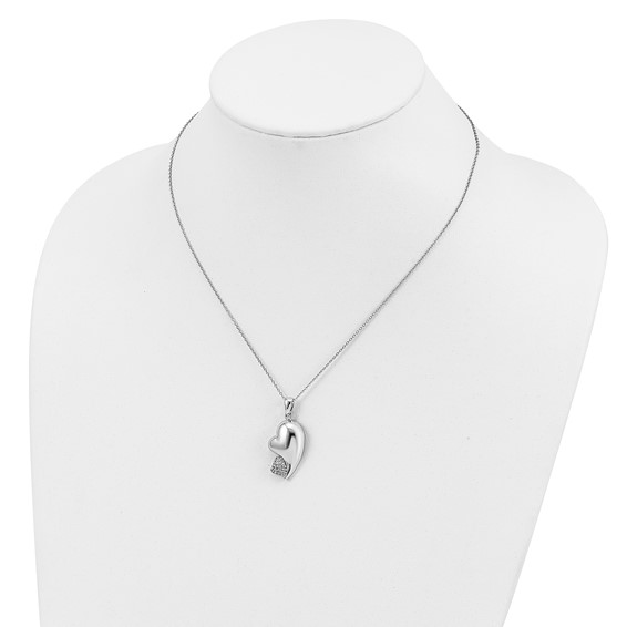 Sentimental Expressions Sterling Silver Rhodium-plated CZ My Beloved Friend 18in Necklace